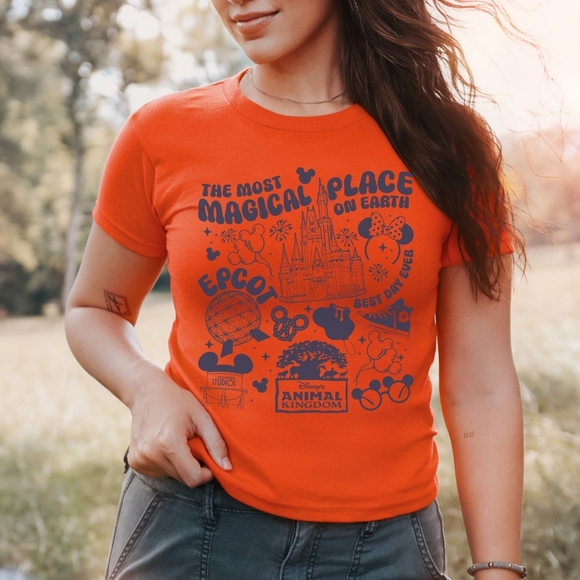 The Most Magical Place On Earth Disney World Trendy Graphic Crop Shirt - Picture 8 of 16